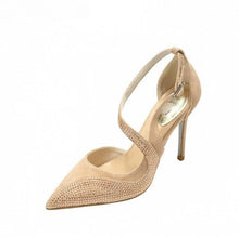 Women's Small Feet Rhinestone Strap Suede Heels AW2625