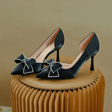 Women's Small Feet Satin Heeled Shoes TS405