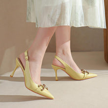 Women's Small Feet Slingback Heeled Patent Shoes TS109