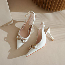 Women's Small Feet Slingback Heeled Patent Shoes TS109