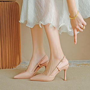 Women's Small Feet Slingback Patent Heels TS91