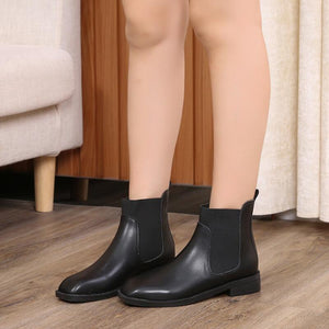 Women's Small Feet Slip On Flat Heel Boots GS38