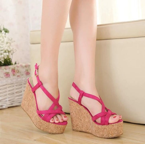 Women's Small Feet Strappy Wedge Heel Sandals MS388