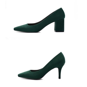 Women's Small Feet Suede Heel Pump Shoes MS572