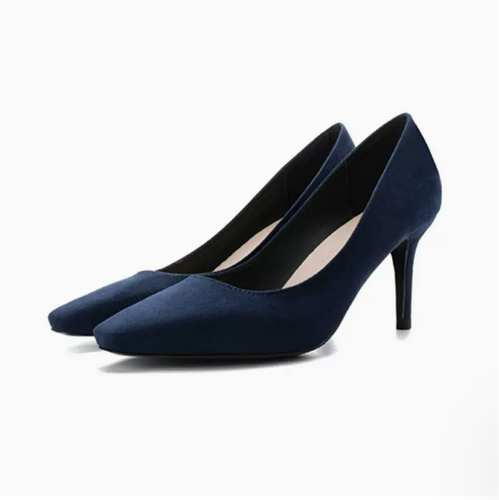 Women's Small Feet Suede Heel Pump Shoes MS572