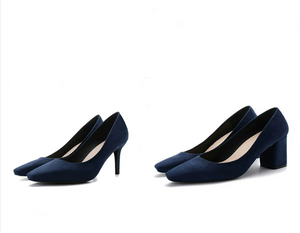 Women's Small Feet Suede Heel Pump Shoes MS572