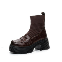 Women's Small Feet Thicksole Block Leather Boots FS271