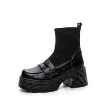 Women's Small Feet Thicksole Block Leather Boots FS271