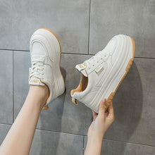 Women's Small Feet Thicksole Leather Sneakers FS316