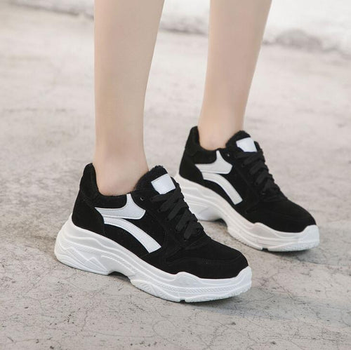Women's Small Feet Thicksole Suede Sneakers MS363