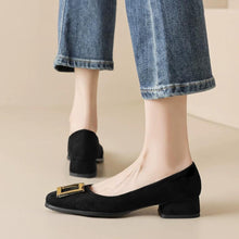 Women's Small Size 2 Block Low Heel Flat Shoes MS257