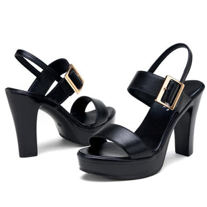 Women's Small Size 2 Chunky Heel Platform Slingback Sandals MS362