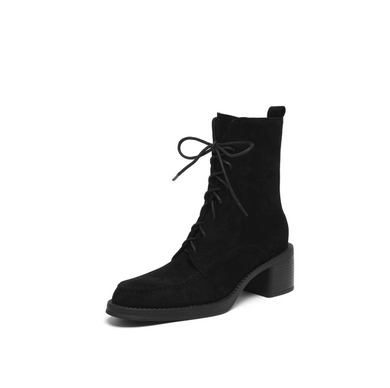 Women's Small Size 3 Lace Up Block Short Boots FS194