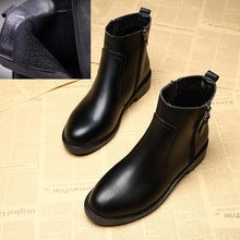 Women's Small Size 3 Side Zipper Flat Heel Boots MS157
