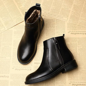 Women's Small Size 3 Side Zipper Flat Heel Boots MS157