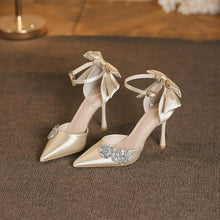 Women's Small Size Ankle Strap Satin Heels SS2613