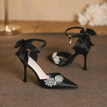 Women's Small Size Ankle Strap Satin Heels SS2613
