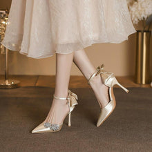 Women's Small Size Ankle Strap Satin Heels SS2613