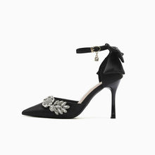 Women's Small Size Ankle Strap Satin Heels SS2613