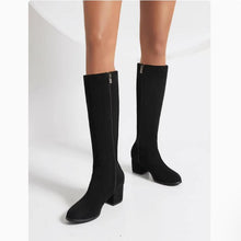Women's Small Size Block Chunky Long Boots TS77