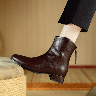 Women's Small Size Block Heel Ankle Boots FS305