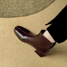 Women's Small Size Block Heel Ankle Boots FS305