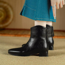 Women's Small Size Block Heel Ankle Boots FS305