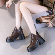 Women's Small Size Block Heel Ankle Boots TS119