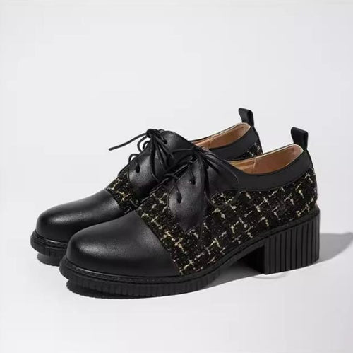Women's Small Size Block Heel Oxfords TS120