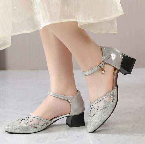 Women's Small Size Block Heel Sandal Shoes MS599