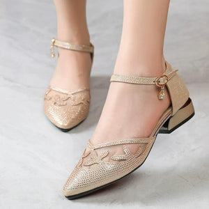 Women's Small Size Block Heel Sandal Shoes MS599