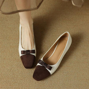 Women's Small Size Block Heel Shoes With Bow Tie FS202