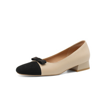 Women's Small Size Block Heel Shoes With Bow Tie FS202