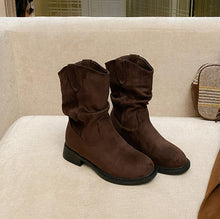 Women's Small Size Block Low Heel Ankle Boots FS243