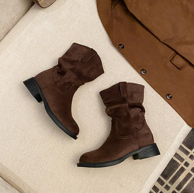 Women's Small Size Block Low Heel Ankle Boots FS243
