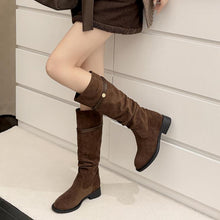 Women's Small Size Block Suede Under Knee Boots AW2690