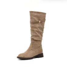 Women's Small Size Block Suede Under Knee Boots AW2690