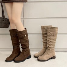 Women's Small Size Block Suede Under Knee Boots AW2690