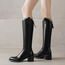 Women's Small Size Block Under Knee Boots FS348