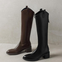 Women's Small Size Block Under Knee Boots FS348