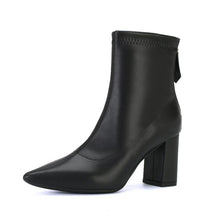 Women's Small Size Chunky Heel Back Zipper Boots FS374