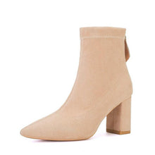 Women's Small Size Chunky Heel Back Zipper Boots FS374