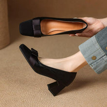 Women's Small Size Chunky Heel Pump Shoes FS286