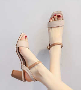 Women's Small Size Chunky Heel Sandal Shoes TS424