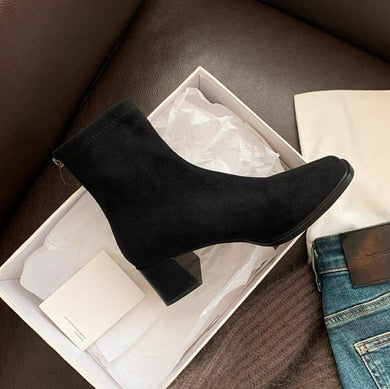 Women's Small Size Chunky Heel Short Boots FS268