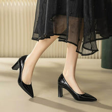 Women's Small Size Chunky Patent Heels SS2754