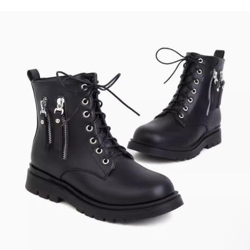 Women's Small Size Flat Heel Ankle Boots TS105