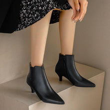 Women's Small Size Kitten Heel Pointy Ankle Boots AP11