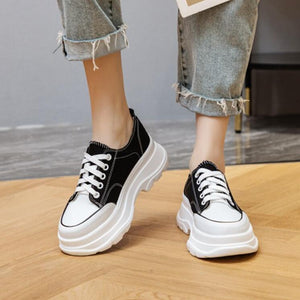Women's Small Size Lace Up Thicksole Sneakers MS370