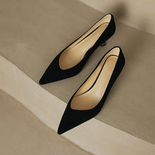 Women's Small Size 3-5 Leather Kitten Heel Shoes FS354